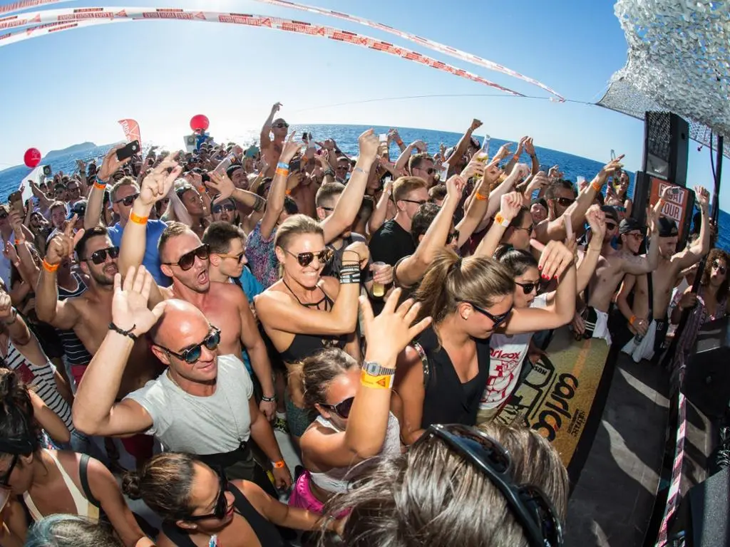 sunset beach party Ibiza